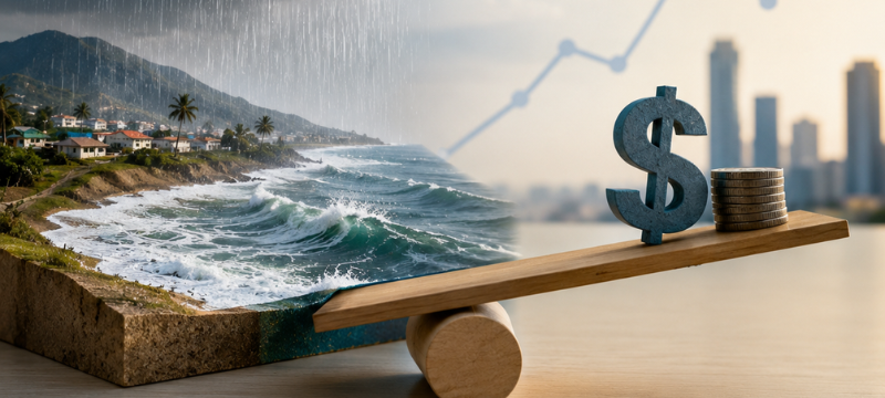 Imagen que ilustra los efectos del fenómeno El Niño en Lima: En marzo de 2017, lluvias intensas causaron huaicos que arrastraron lodo al río Rímac, afectando el tratamiento de agua y causando interrupciones en el suministro. El fenómeno puede impactar la economía peruana, con efectos en el tipo de cambio y la inflación debido a problemas en exportaciones y disponibilidad de alimentos. A pesar de las presiones al alza del dólar, factores como el precio de metales y las intervenciones del BCRP pueden contrarrestar estas tendencias. Se recomienda planificar la compra de dólares y tomar precauciones ante posibles interrupciones de servicios básicos.