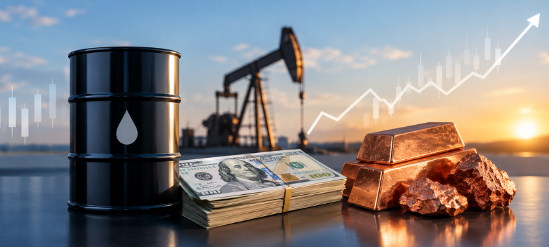 Gráfico que muestra el cierre semanal del dólar en S/ 3.4490, cerca de los máximos de octubre, influido por el alza del petróleo que superó los US$ 116 por barril. El tipo de cambio experimentó un incremento del 2.53% en el año, con un avance del 0.44% durante la semana. Factores como el aumento del petróleo y la incertidumbre geopolítica presionaron el tipo de cambio, mientras que el desempeño del cobre sigue siendo un soporte para la economía peruana. Se destaca la expectativa sobre la política monetaria de la Reserva Federal y los datos económicos de EE. UU., que podrían influir en el respaldo al dólar.